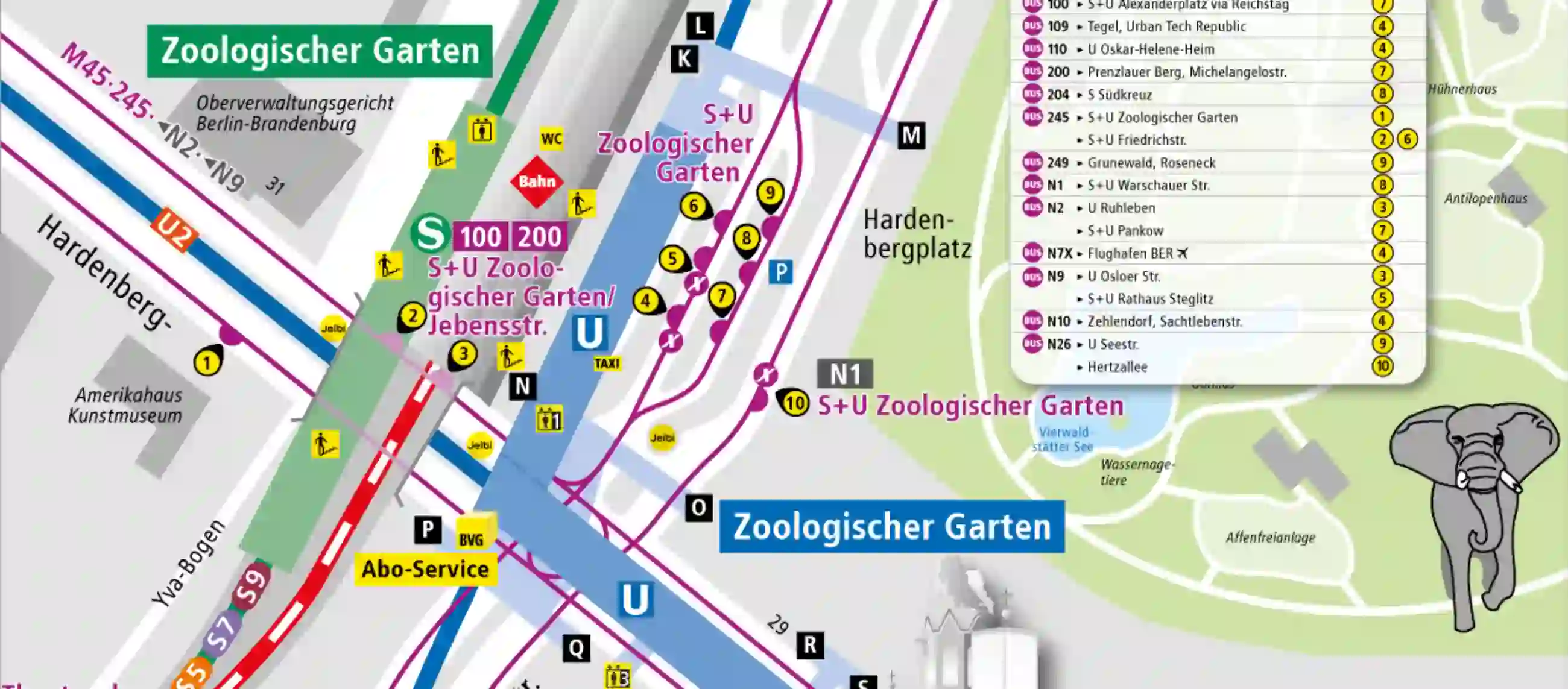 S+U Zoologischer Garten Haltestelleninfo BVG